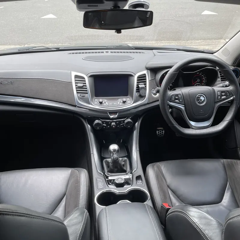 Commodore dash and front seats after detailing