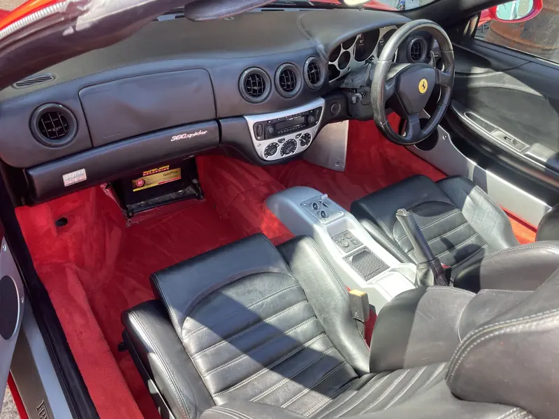 Ferrari interior with red leather