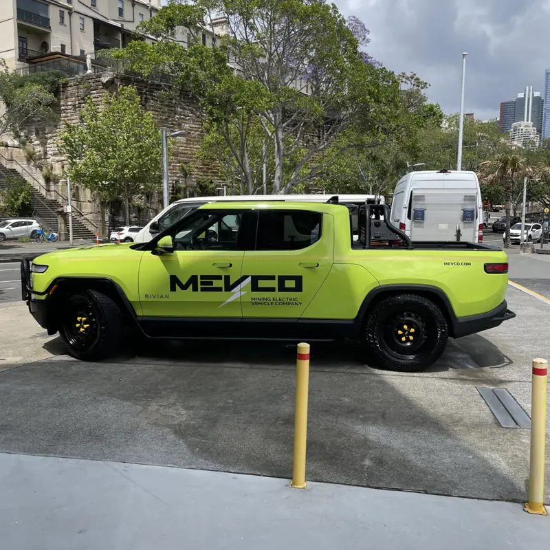 Car signage removal: sign-written ute before the vinyl is removed
