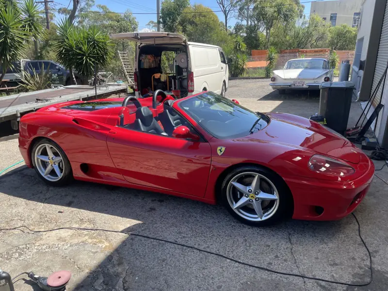 Paint protection in Miranda: red Ferrari Spider after a detail