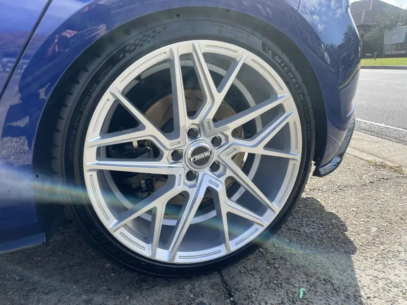 Car detailing in Bankstown: Golf R alloy wheel after cleaning